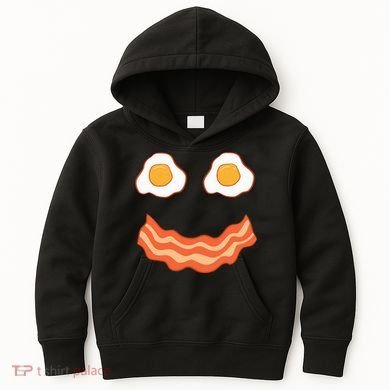 Egg And Bacon Egg And Bacon Face Brunch Breakfast Kids Hoodie