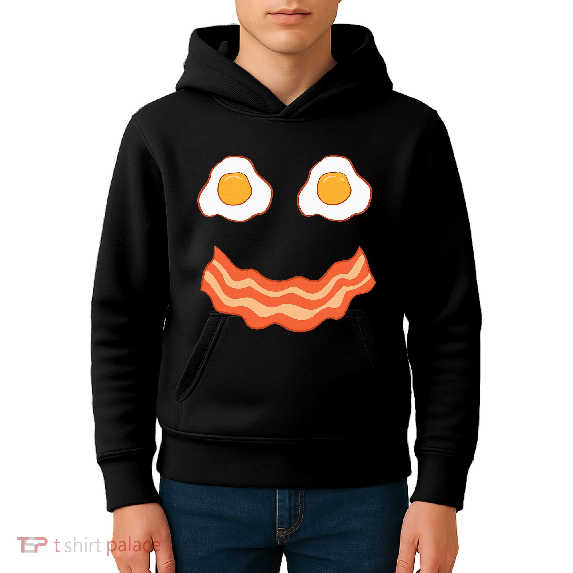 Egg And Bacon Egg And Bacon Face Brunch Breakfast Kids Hoodie