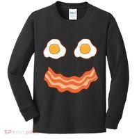 Egg And Bacon Egg And Bacon Face Brunch Breakfast Kids Long Sleeve Shirt thumb 0