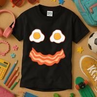 Egg And Bacon Egg And Bacon Face Brunch Breakfast Kids T-Shirt thumb 3