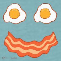 Egg And Bacon Egg And Bacon Face Brunch Breakfast Sueded Cloud Jersey T-Shirt thumb 2