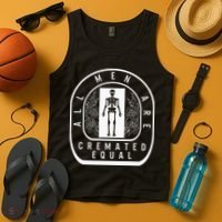 Embalmer All Cremated Equal Skeleton Mortician Director Tank Top thumb 4