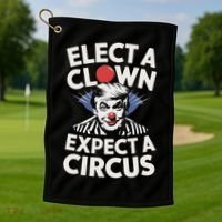 Elect A Clown Expect A Circus Impeach Trump Anti Trump  Golf Towel thumb 1