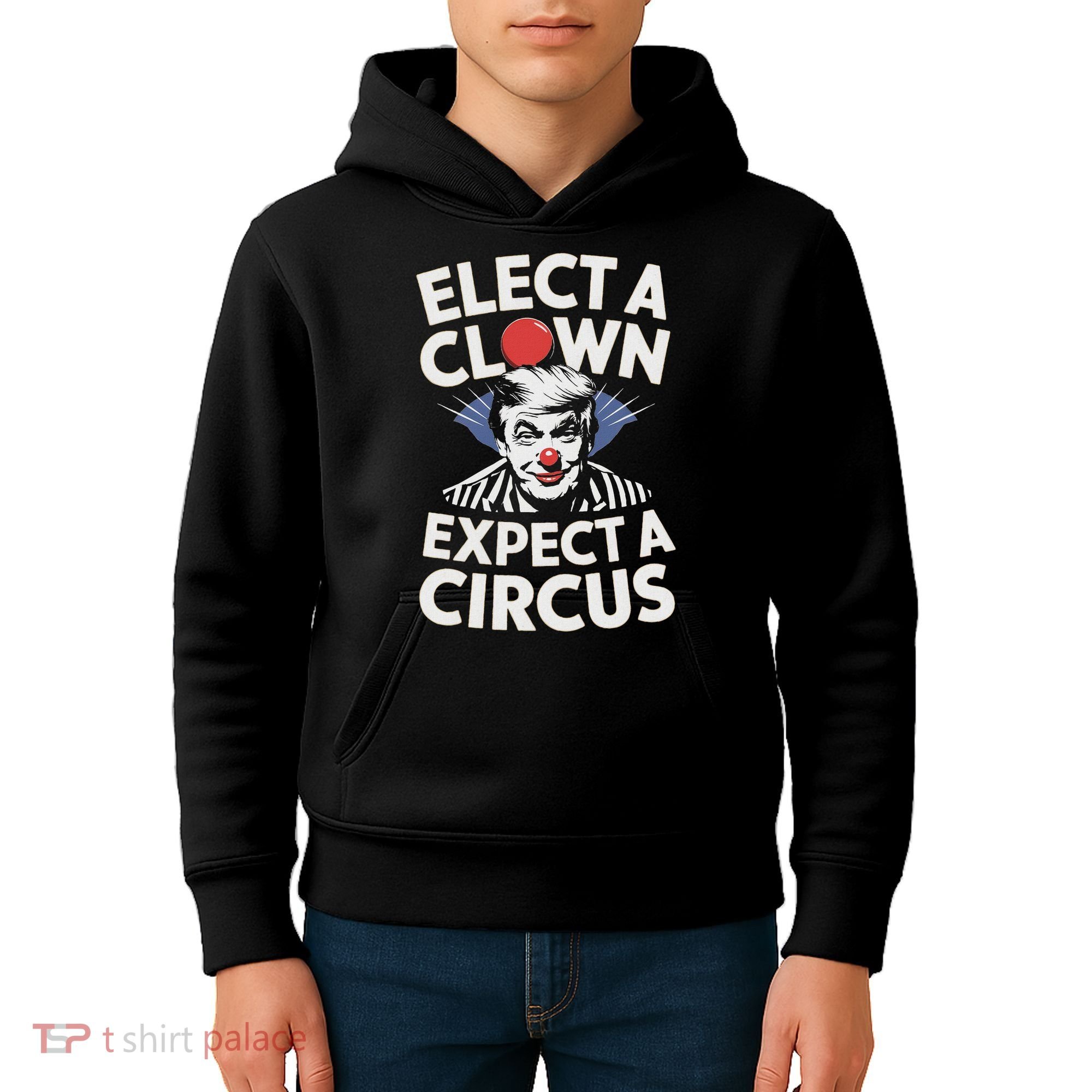 Elect A Clown Expect A Circus Impeach Trump Anti Trump  Kids Hoodie