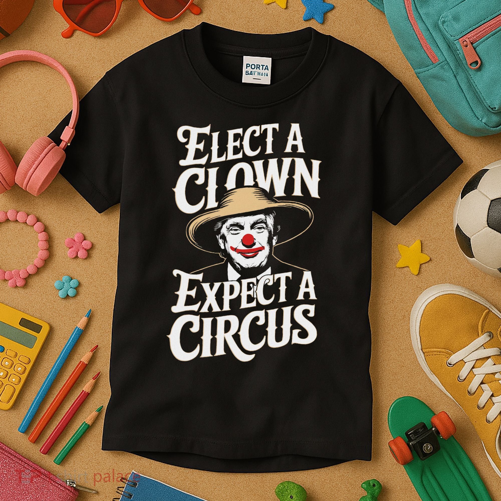 Elect A Clown Expect A Circus Impeach Trump Anti Trump Kids T-Shirt