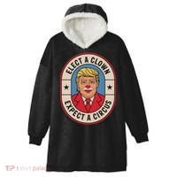 Elect A Clown Expect A Circus Impeach Trump Anti Trump  Hooded Wearable Blanket thumb 0