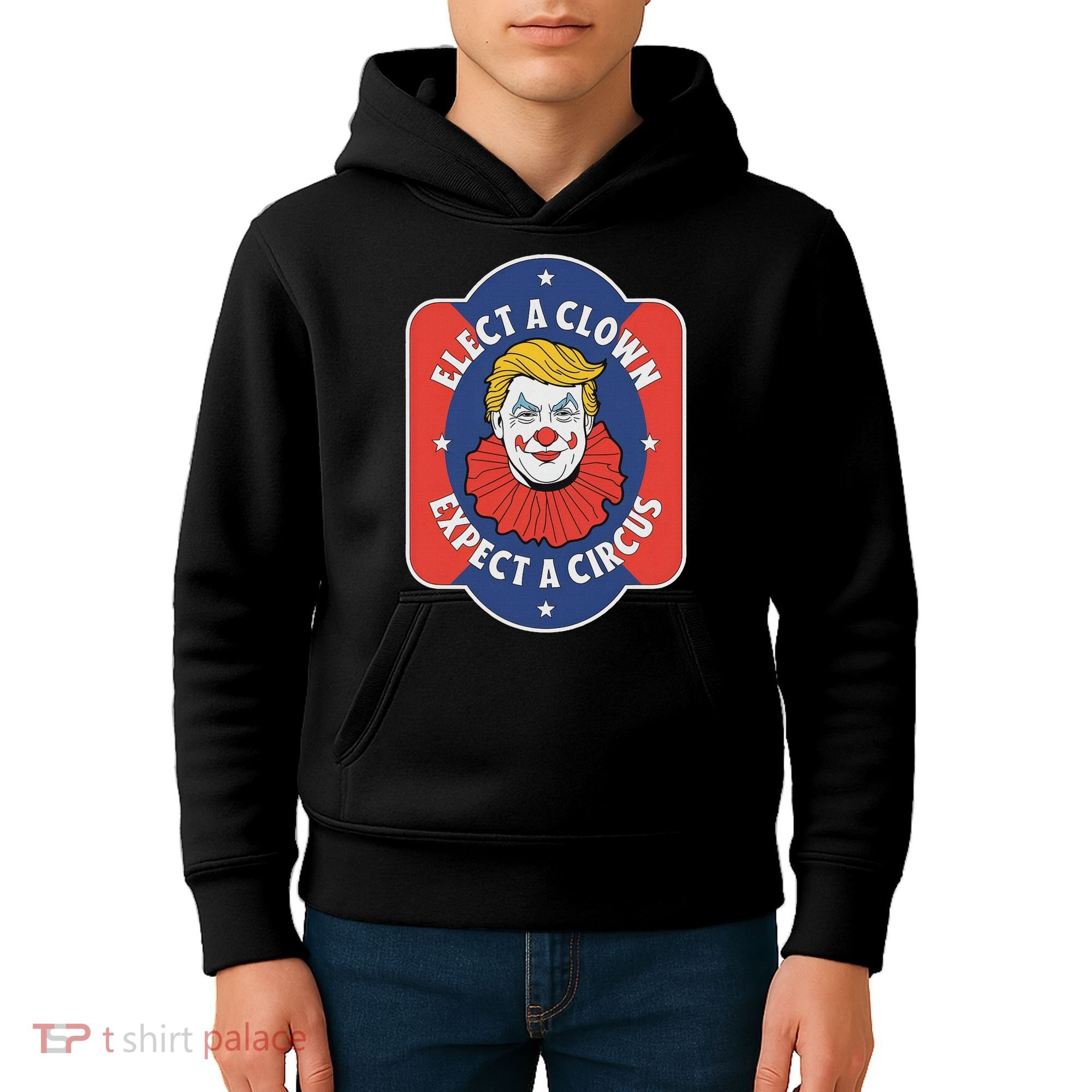 Elect A Clown Expect A Circus Impeach Trump Anti Trump Kids Hoodie
