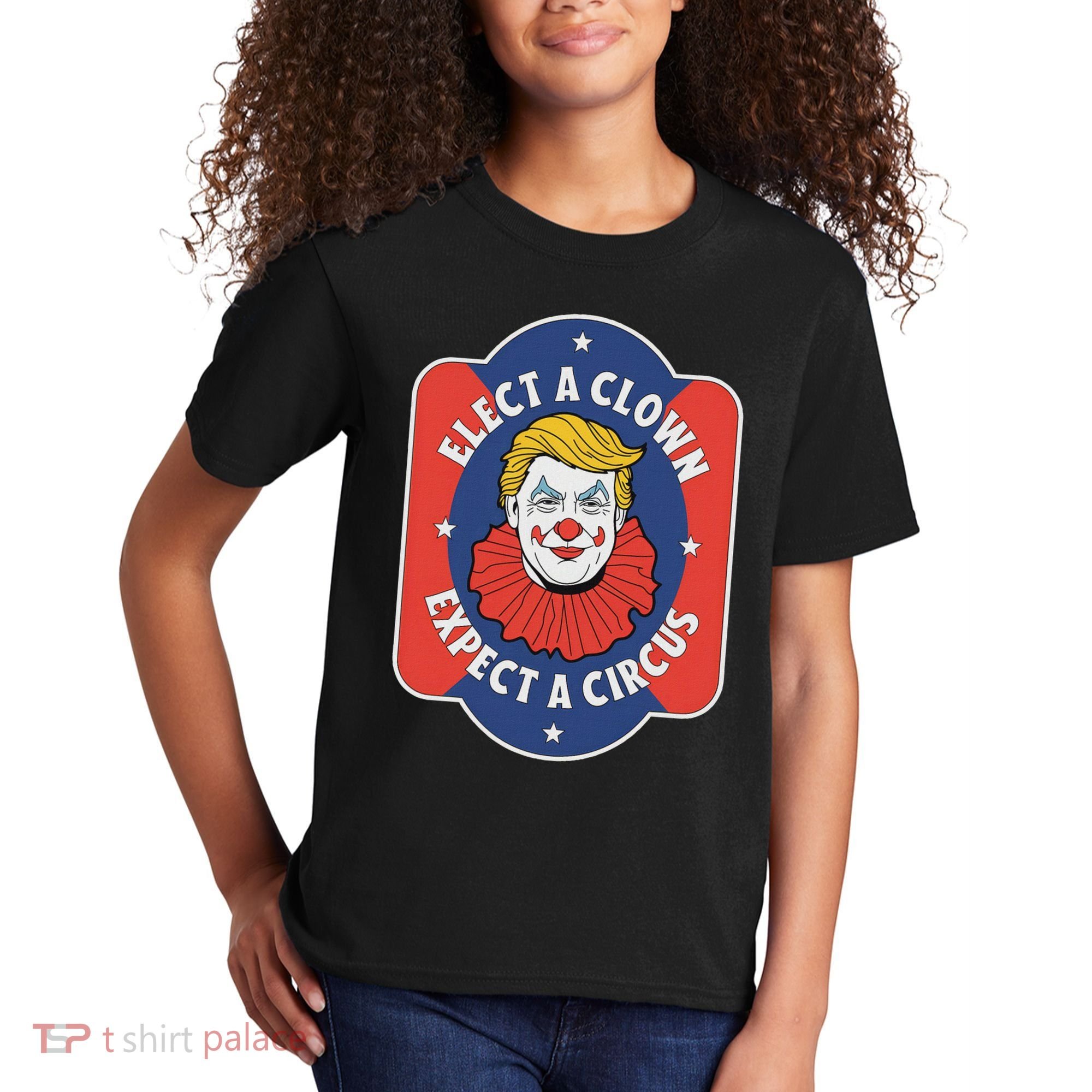 Elect A Clown Expect A Circus Impeach Trump Anti Trump Kids T-Shirt