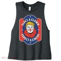 Elect A Clown Expect A Circus Impeach Trump Anti Trump Women's Racerback Cropped Tank thumb 0