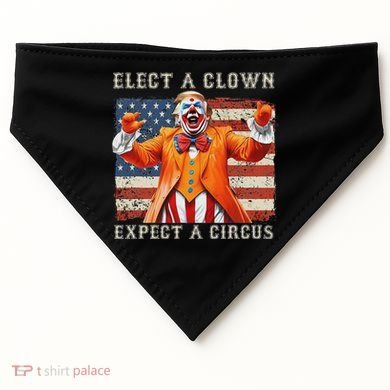 Elect A Clown Expect A Circus Usa Flag USA-Made Doggie Bandana