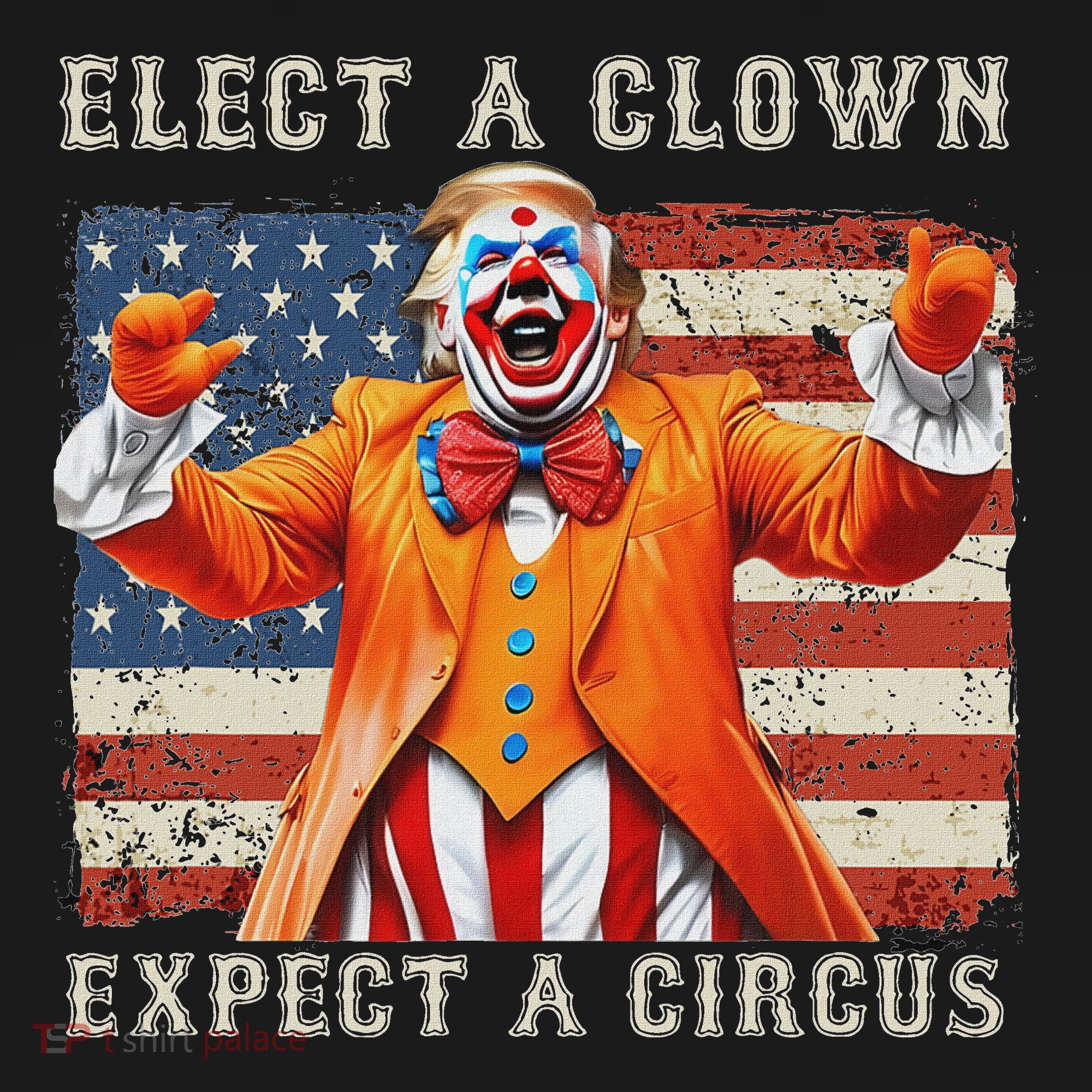 Elect A Clown Expect A Circus Usa Flag USA-Made Doggie Bandana