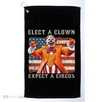 Elect A Clown Expect A Circus Usa Flag Golf Towel thumb 0