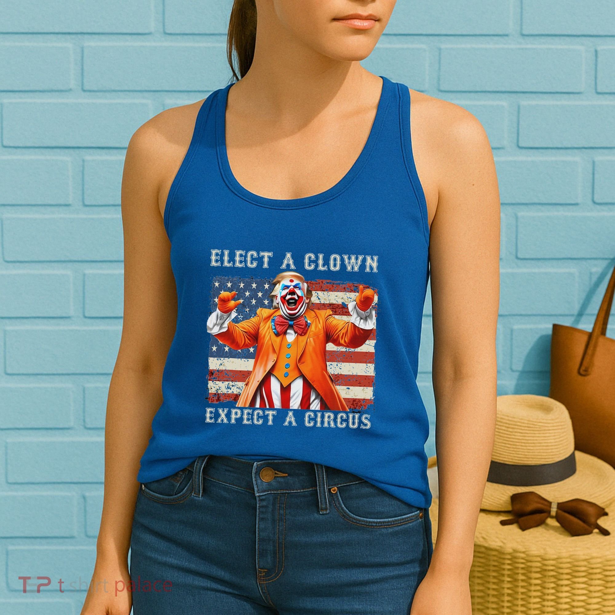 Elect A Clown Expect A Circus Usa Flag Women's Tank Top