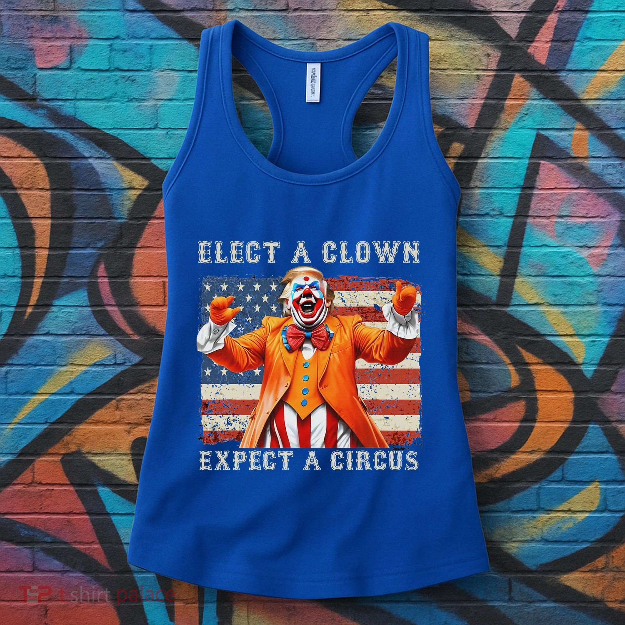 Elect A Clown Expect A Circus Usa Flag Women's Tank Top