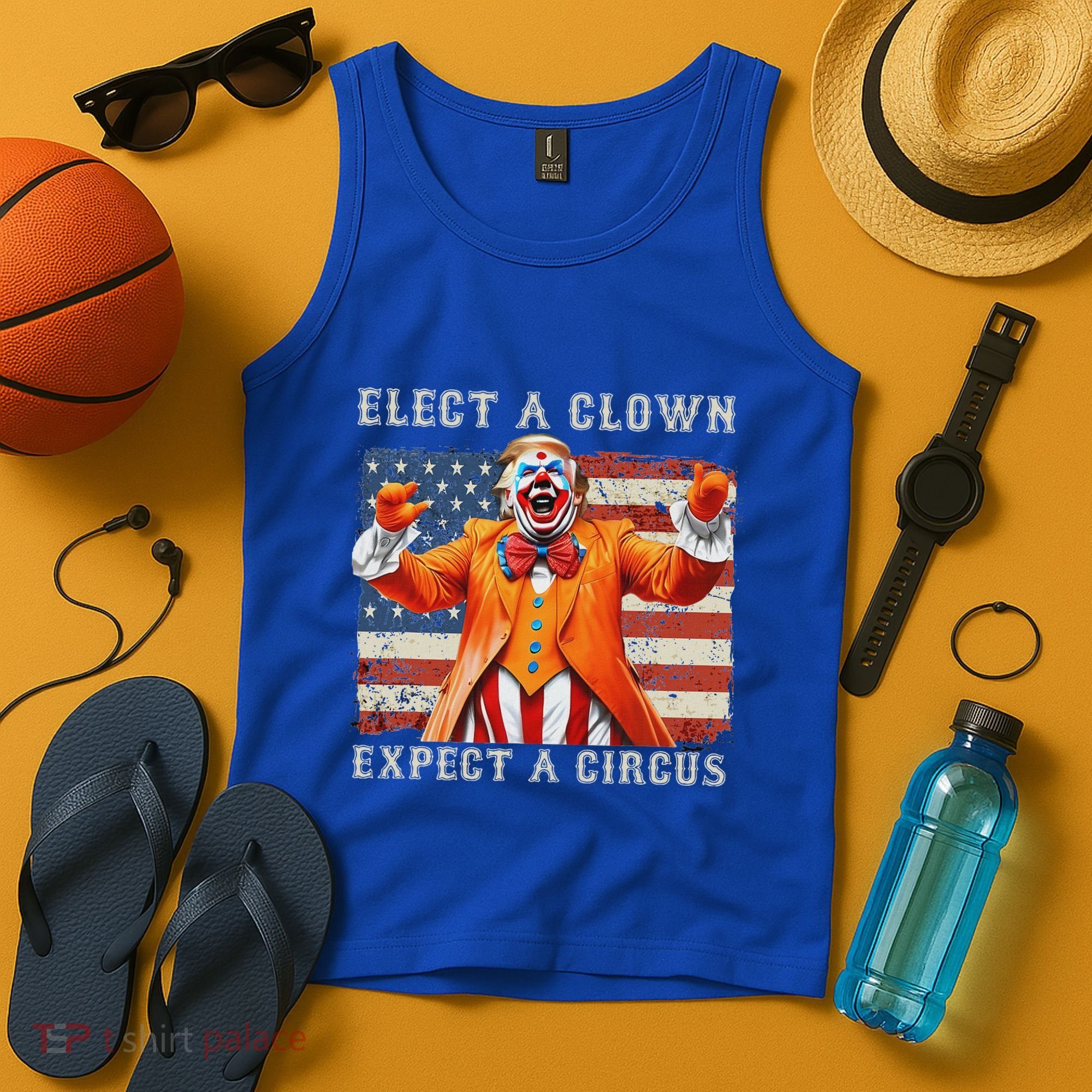 Elect A Clown Expect A Circus Usa Flag Tank Top