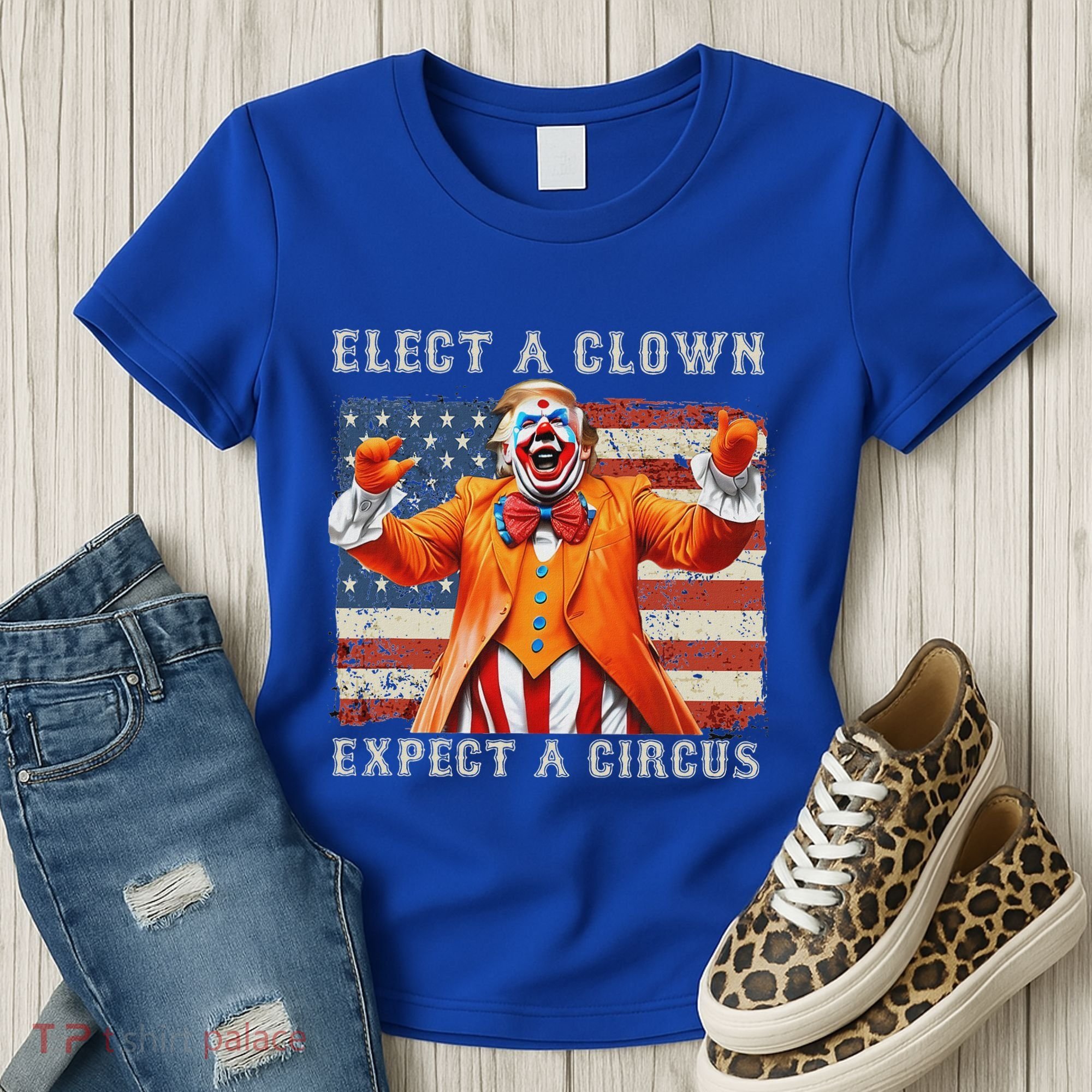 Elect A Clown Expect A Circus Usa Flag Women's T-Shirt