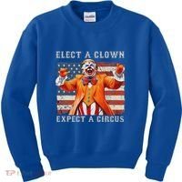 Elect A Clown Expect A Circus Usa Flag Kids Sweatshirt thumb 0