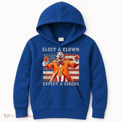 Elect A Clown Expect A Circus Usa Flag Kids Hoodie
