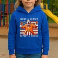 Elect A Clown Expect A Circus Usa Flag Kids Hoodie thumb 3