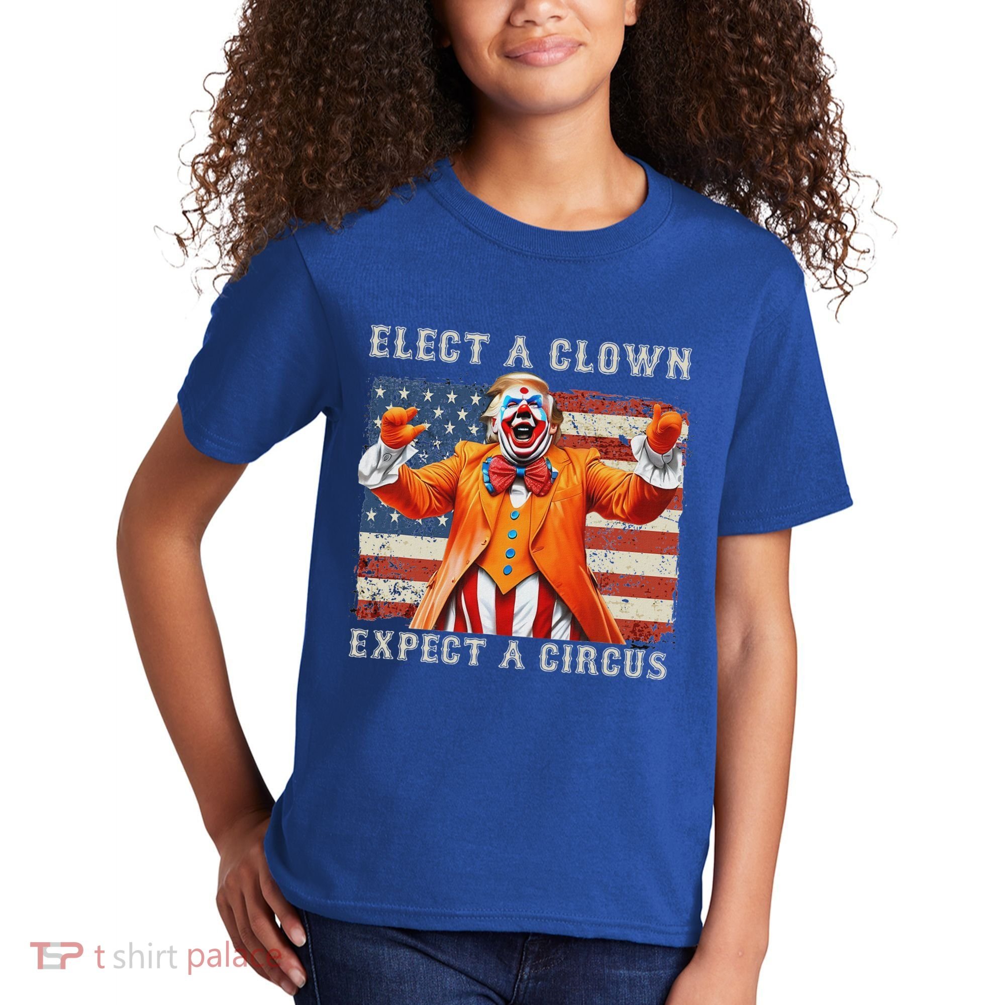 Elect A Clown Expect A Circus Usa Flag Kids T-Shirt