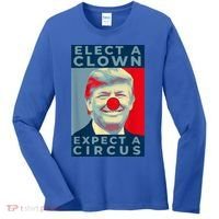 Elect A Clown Expect A Circus Impeach Antitrump Funny Women's Long Sleeve Shirt thumb 0