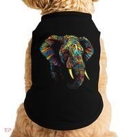 Elephant Animal Colourful Zoo Art Elephant Doggie Tank thumb 0