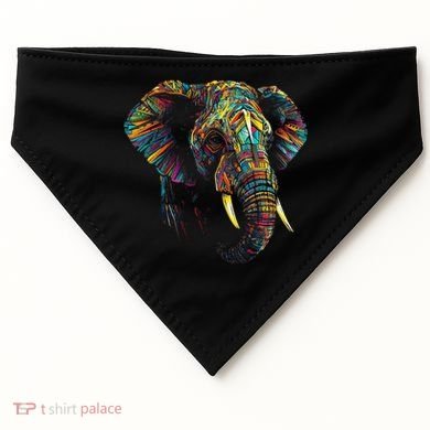 Elephant Animal Colourful Zoo Art Elephant USA-Made Doggie Bandana