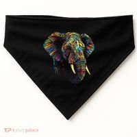 Elephant Animal Colourful Zoo Art Elephant USA-Made Doggie Bandana thumb 0