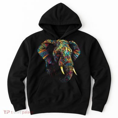 Elephant Animal Colourful Zoo Art Elephant Hoodie