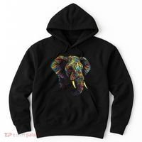Elephant Animal Colourful Zoo Art Elephant Hoodie thumb 0