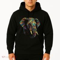 Elephant Animal Colourful Zoo Art Elephant Hoodie thumb 2