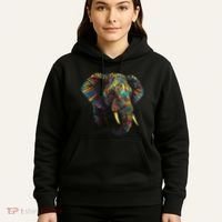 Elephant Animal Colourful Zoo Art Elephant Hoodie thumb 5