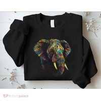Elephant Animal Colourful Zoo Art Elephant Sweatshirt thumb 2