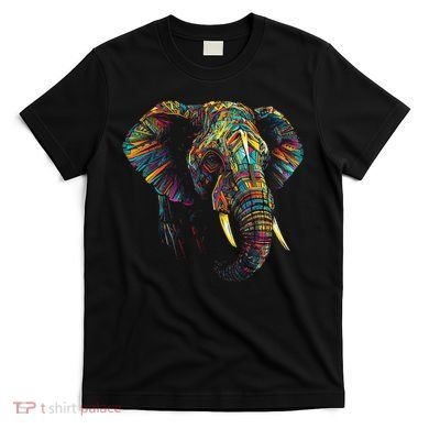 Elephant Animal Colourful Zoo Art Elephant T-Shirt
