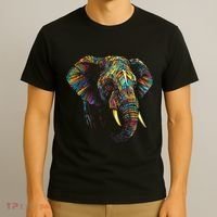 Elephant Animal Colourful Zoo Art Elephant T-Shirt thumb 3