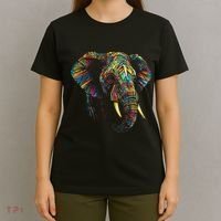 Elephant Animal Colourful Zoo Art Elephant T-Shirt thumb 4