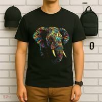 Elephant Animal Colourful Zoo Art Elephant T-Shirt thumb 6