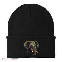 Elephant Animal Colourful Zoo Art Elephant Beanie thumb 0