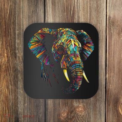 Elephant Animal Colourful Zoo Art Elephant Coaster