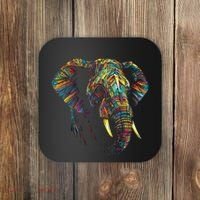 Elephant Animal Colourful Zoo Art Elephant Coaster thumb 0
