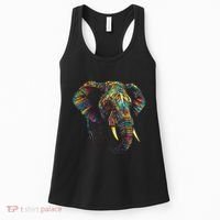 Elephant Animal Colourful Zoo Art Elephant Women's Tank Top thumb 0