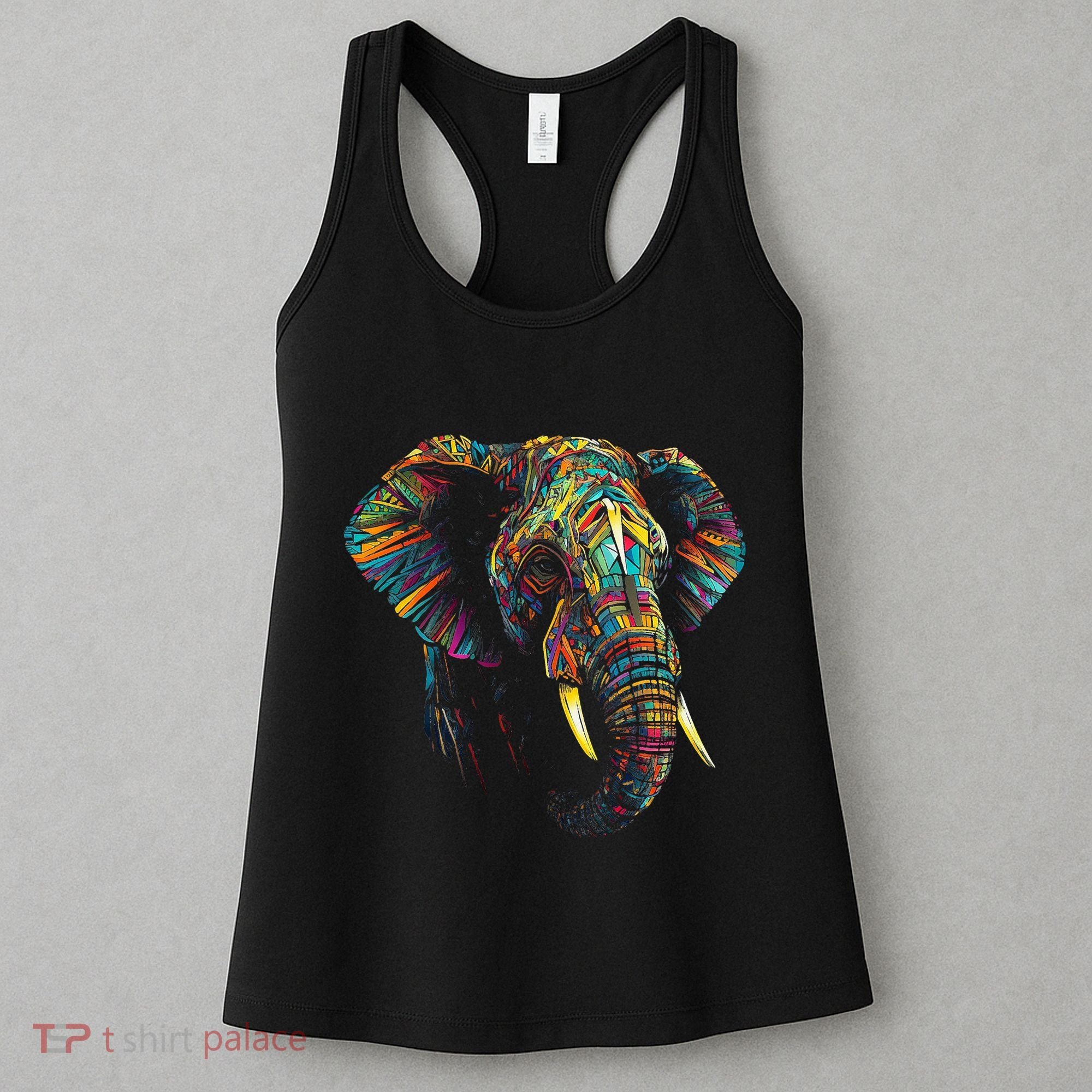 Elephant Animal Colourful Zoo Art Elephant Women's Tank Top