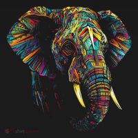 Elephant Animal Colourful Zoo Art Elephant Baby Bodysuit thumb 2