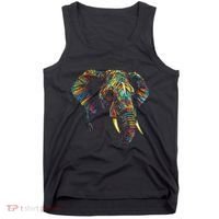 Elephant Animal Colourful Zoo Art Elephant Tank Top thumb 0