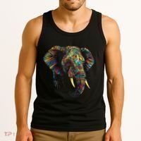 Elephant Animal Colourful Zoo Art Elephant Tank Top thumb 3