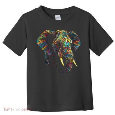 Elephant Animal Colourful Zoo Art Elephant Toddler T-Shirt