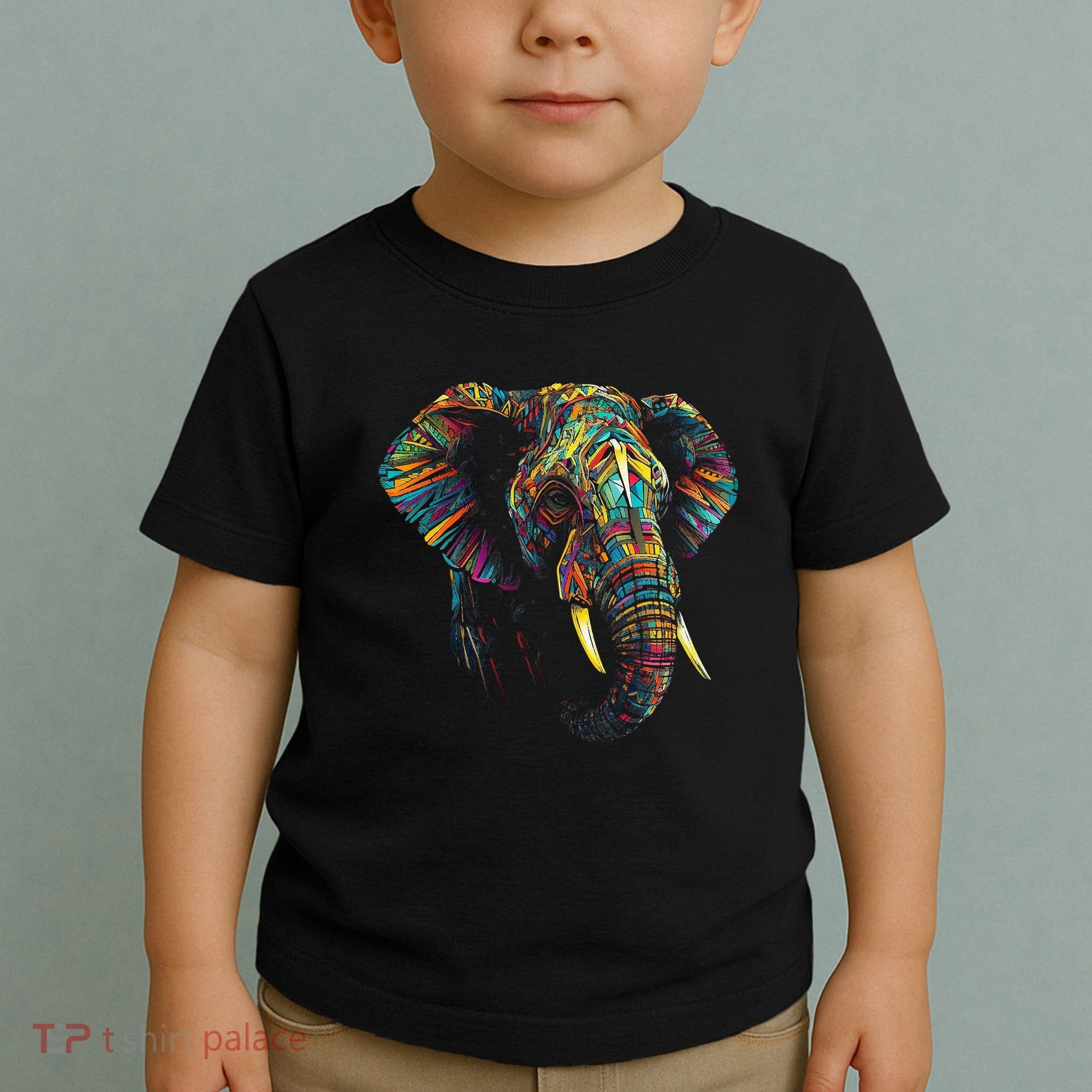 Elephant Animal Colourful Zoo Art Elephant Toddler T-Shirt