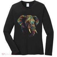 Elephant Animal Colourful Zoo Art Elephant Women's Long Sleeve Shirt thumb 0