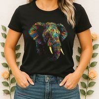 Elephant Animal Colourful Zoo Art Elephant Women's T-Shirt thumb 2