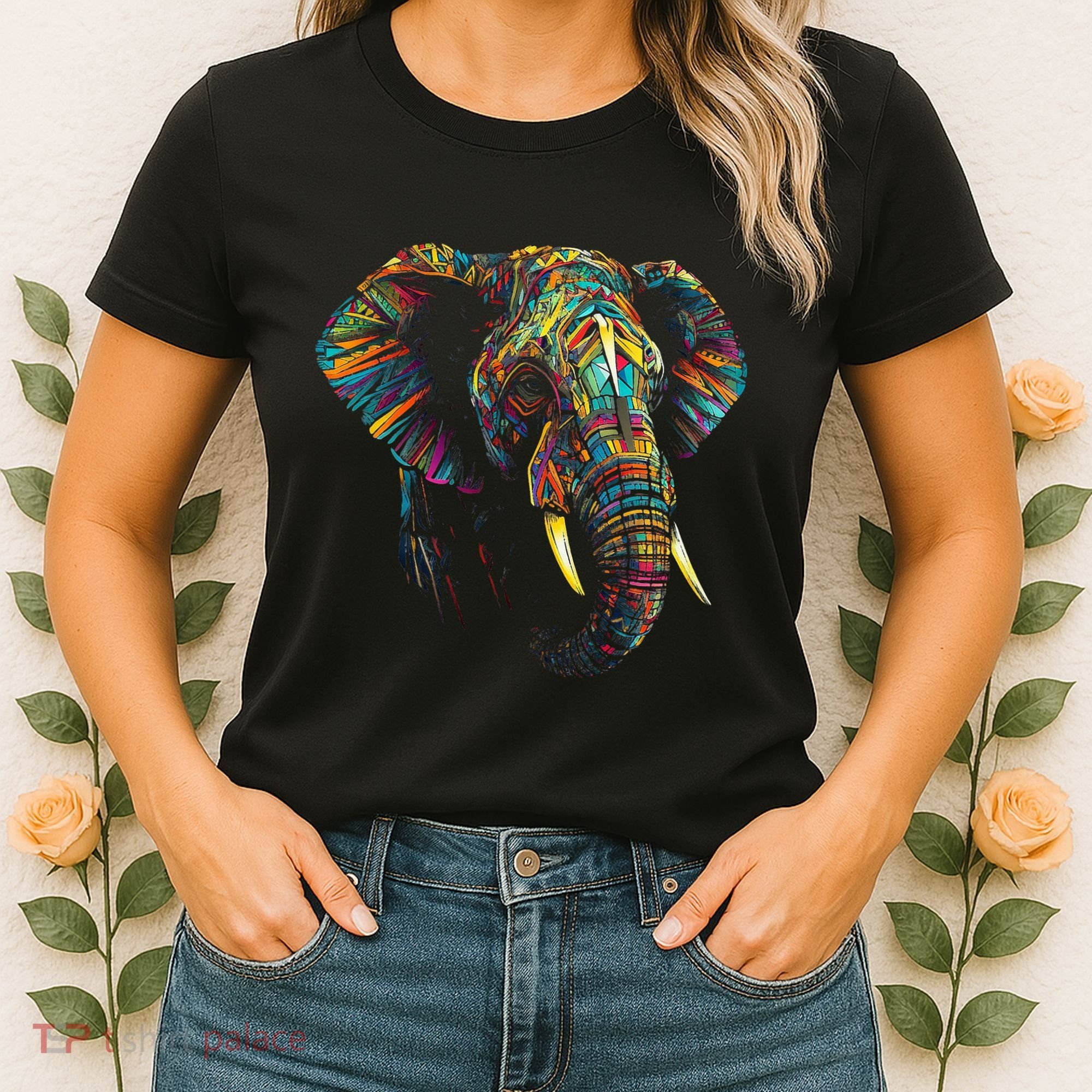 Elephant Animal Colourful Zoo Art Elephant Women's T-Shirt